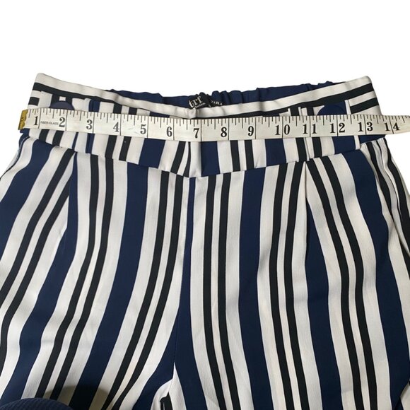 Zara Women's Navy and White Wide Leg Stripe Pants, size Extra Small - Picture 5 of 10